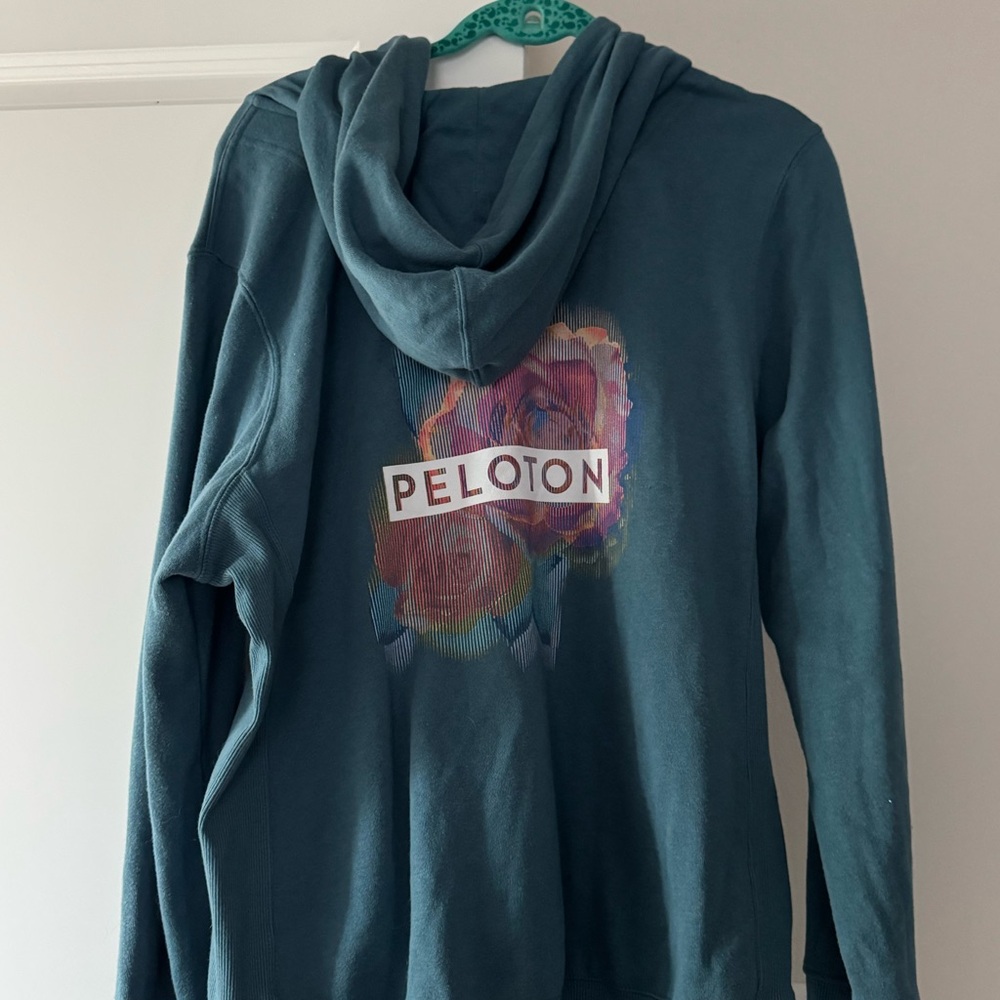 Peloton Teal Rose Hoodie